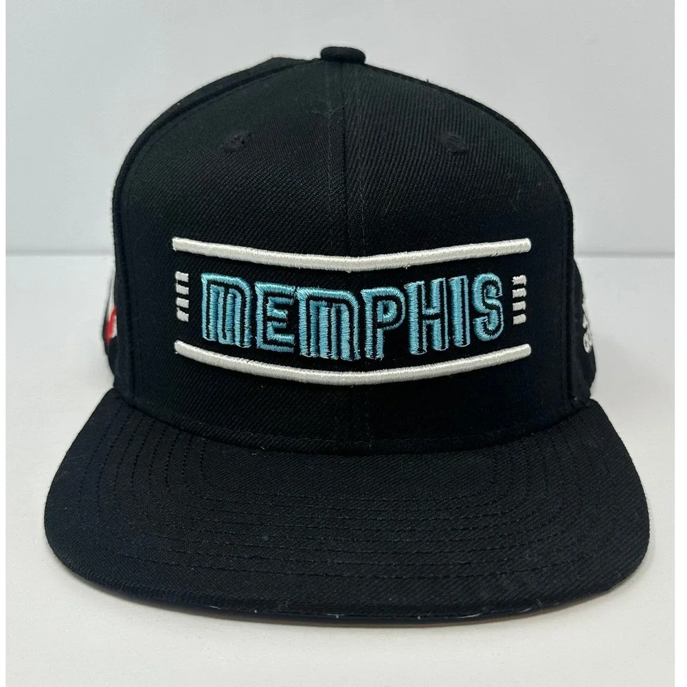 Adidas NBA Memphis Grizzlies Snapback Hat Black Teal Flat Brim Cap Adjustable B6